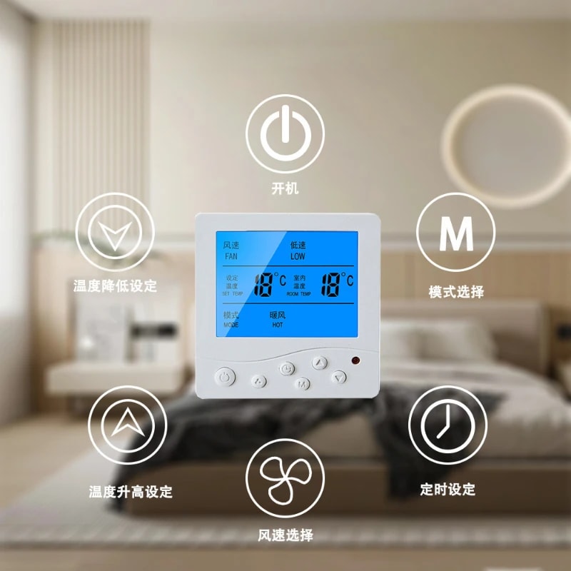 Smart HVAC Thermostat Mini Controller For FCU Air Conditioner Temperature Control 5