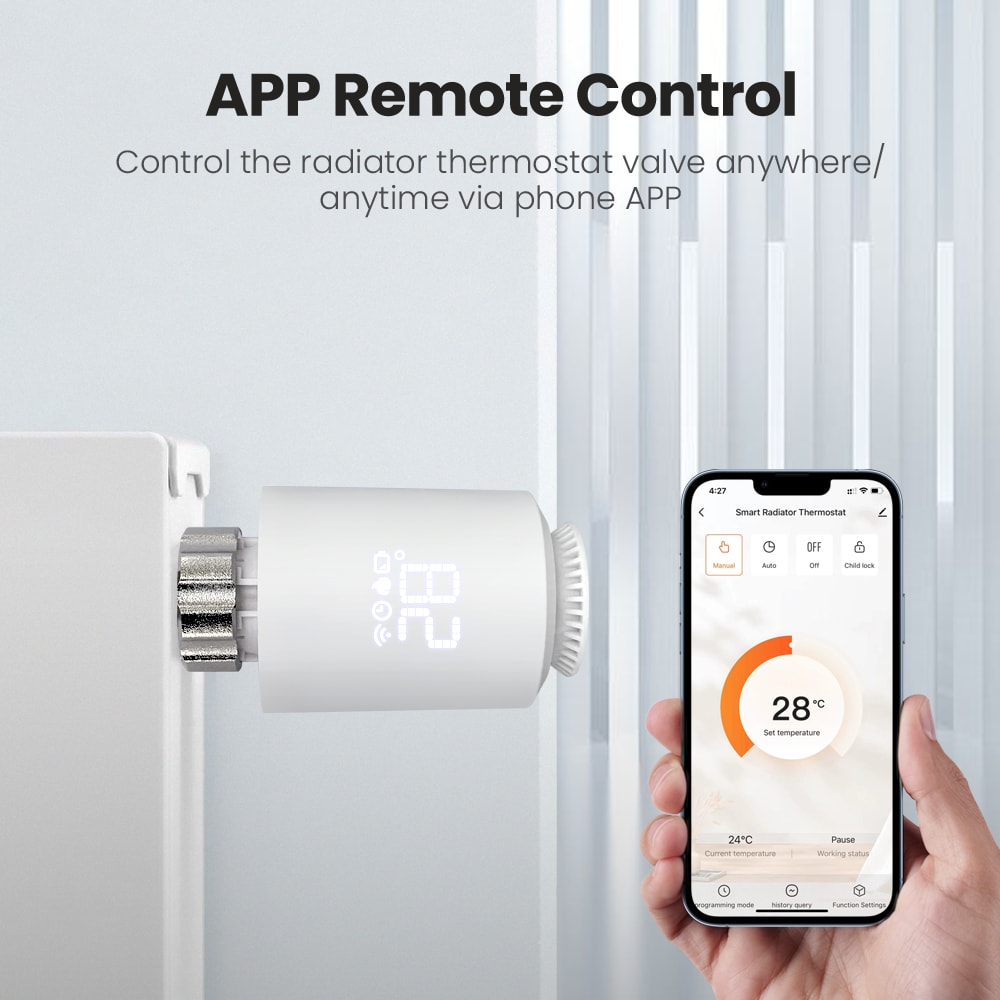 Smart Radiator Thermostat ZigBee TRV Valve with App Control for Energy Efficient Heating
