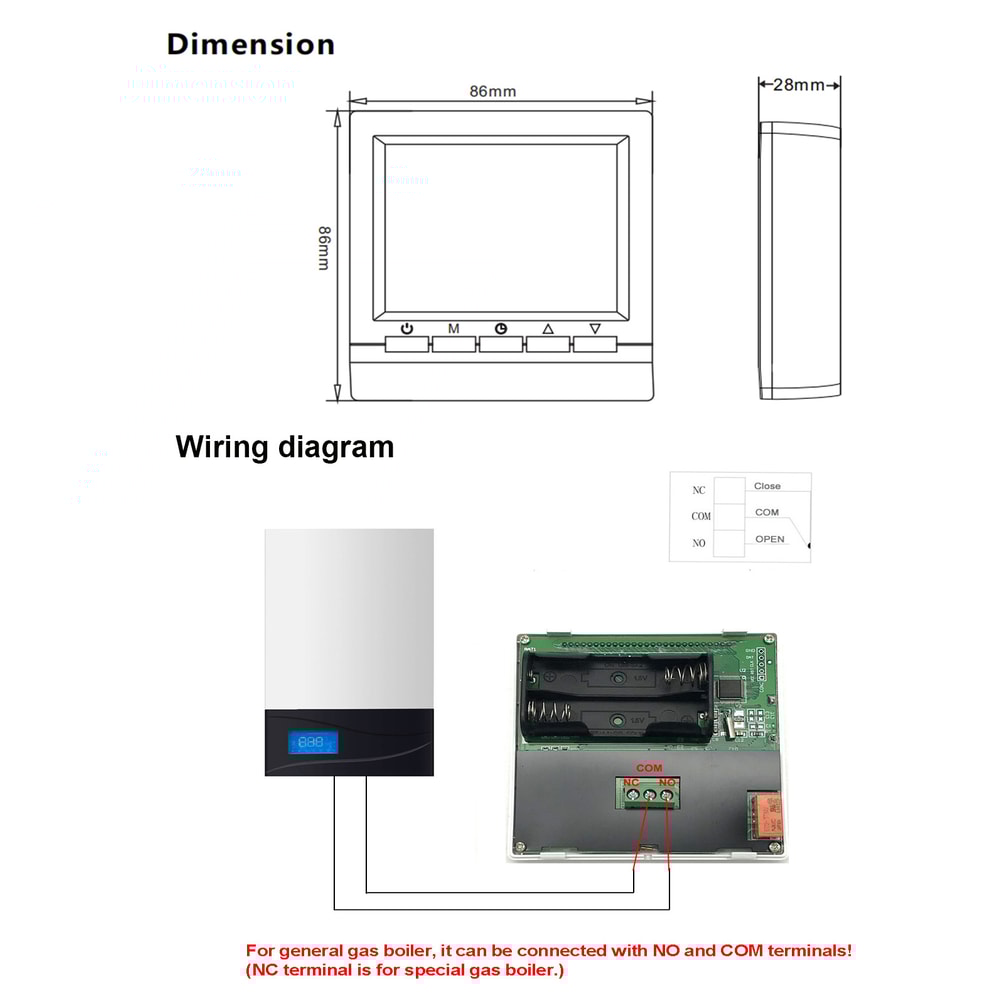 Smart Programmable Thermostat for Gas Boilers with Digital Room Control