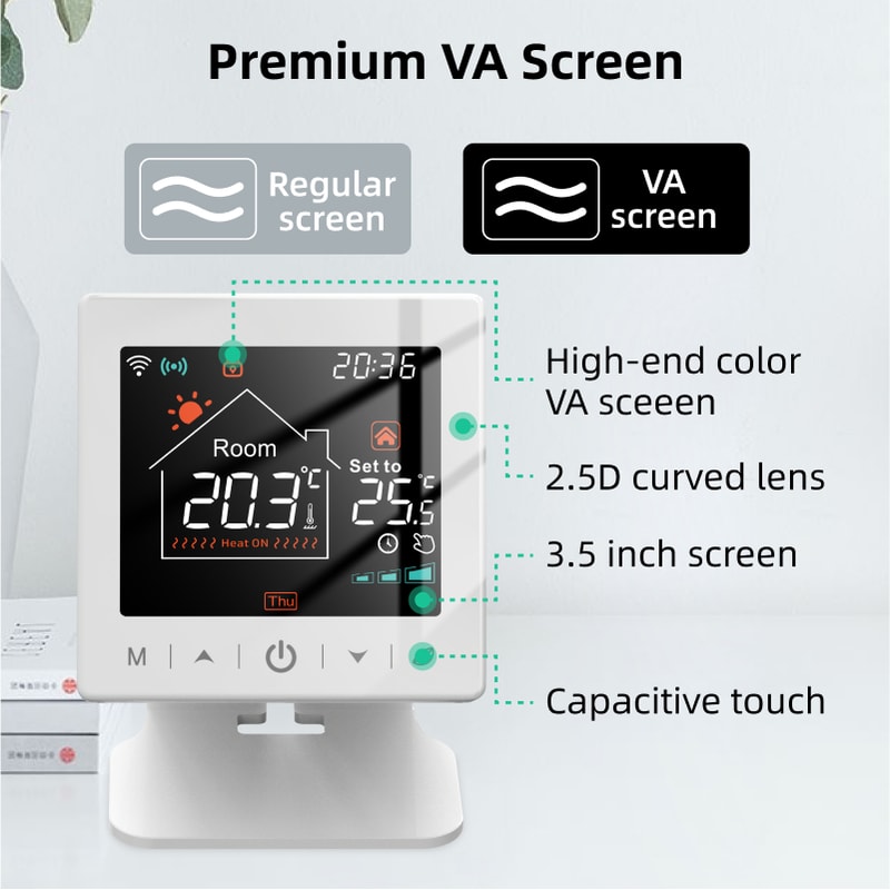 Smart WiFi Thermostat for Gas Boilers with Alexa Google and Tuya App Control