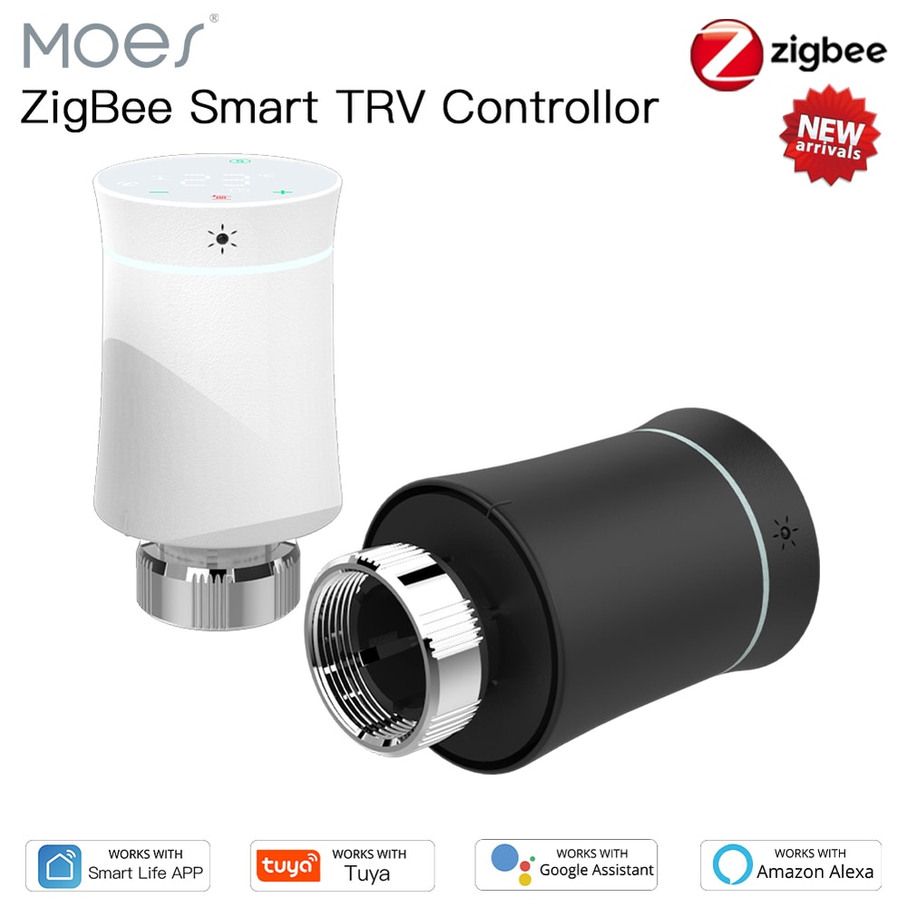 MOES Smart Radiator Valve Zigbee Thermostat With Alexa Voice Control 0