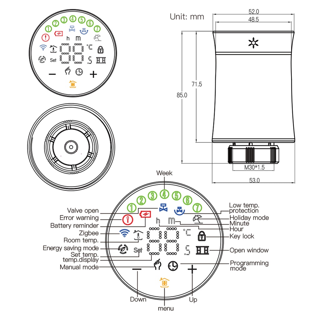 MOES Smart Radiator Valve Zigbee Thermostat With Alexa Voice Control 5