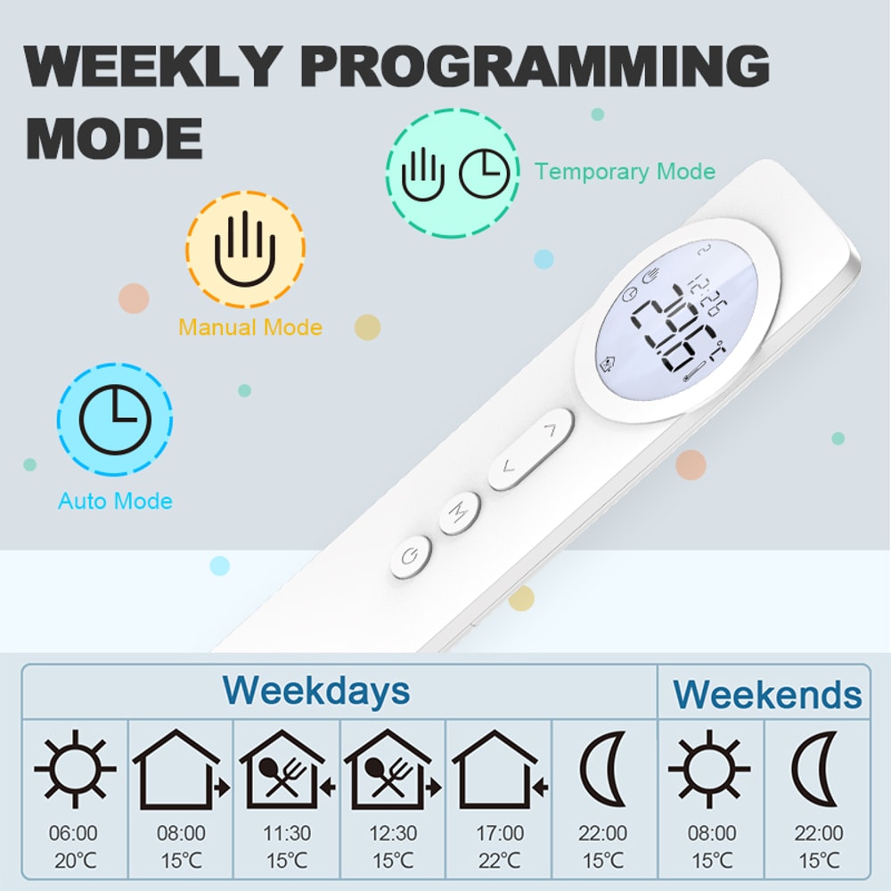 Smart WiFi Thermostat for Floor Heating Tuya Alexa Compatible Controller