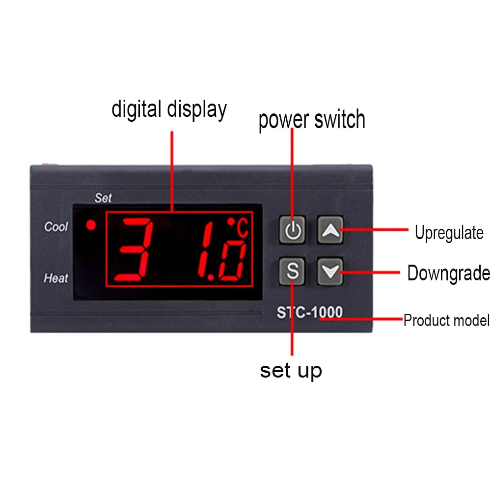 Temperature Controller Digital Thermostat for Heating & Cooling Systems