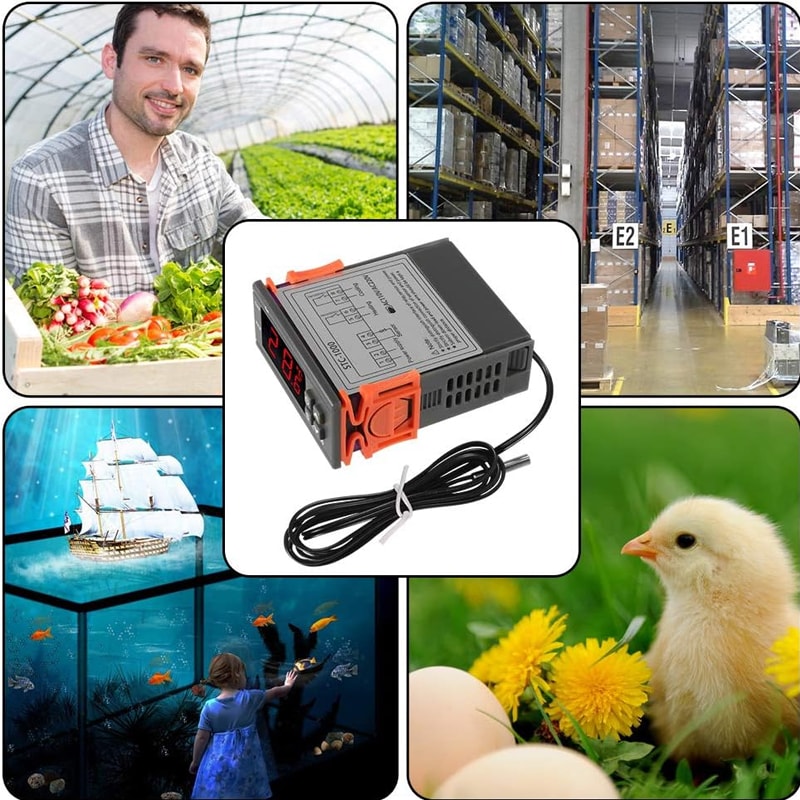 Temperature Controller Digital Thermostat for Heating & Cooling Systems