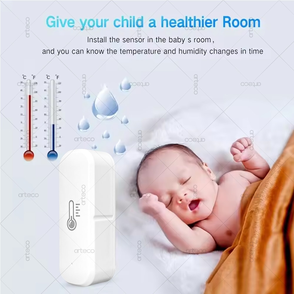 ZigBee Temperature Sensor Smart Humidity Monitor with App Control and Alexa Compatibility