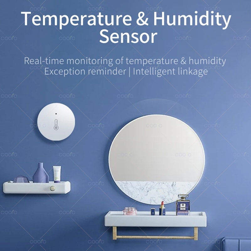 Smart Zigbee Temperature Sensor with Humidity Monitor for Alexa Google Home Remote Control