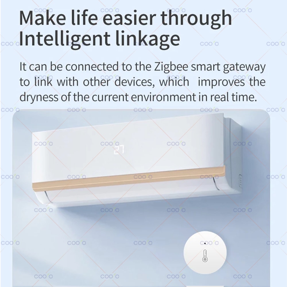Smart Zigbee Temperature Sensor with Humidity Monitor for Alexa Google Home Remote Control