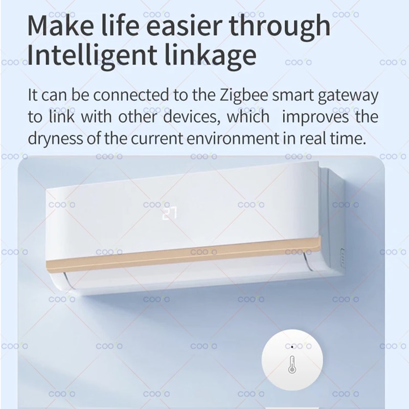 Smart Zigbee Temperature Sensor with Humidity Monitor for Alexa Google Home Remote Control