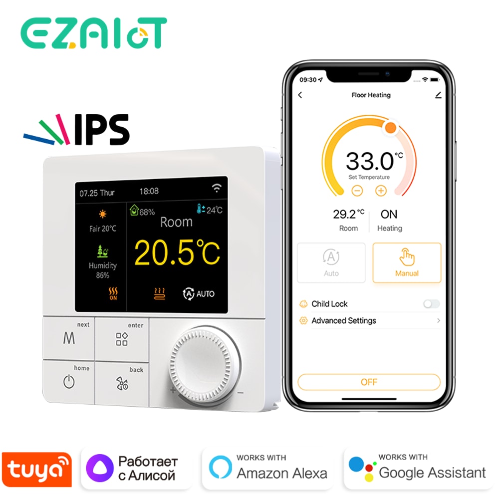 Smart WiFi Thermostat For Floor Heating Tuya App Alexa Google Home Control 0