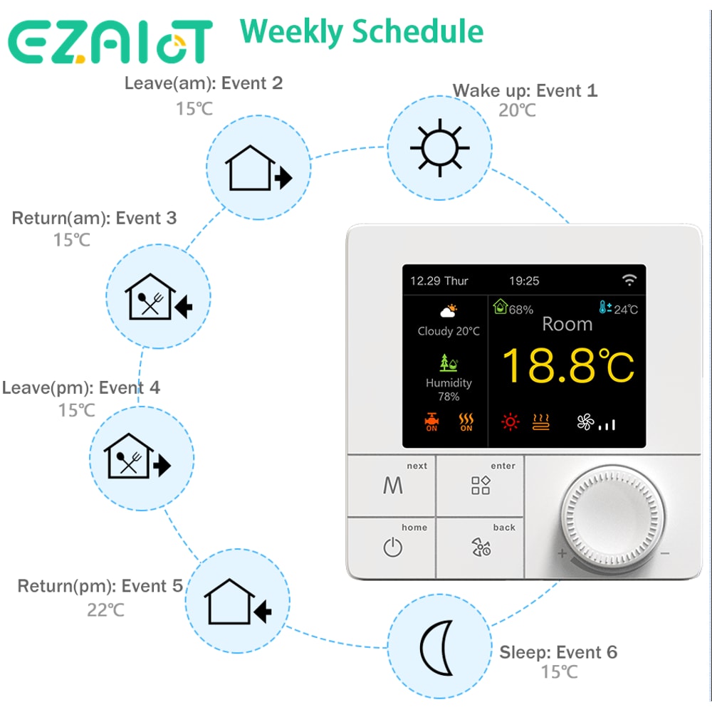 Smart WiFi Thermostat For Floor Heating Tuya App Alexa Google Home Control 2
