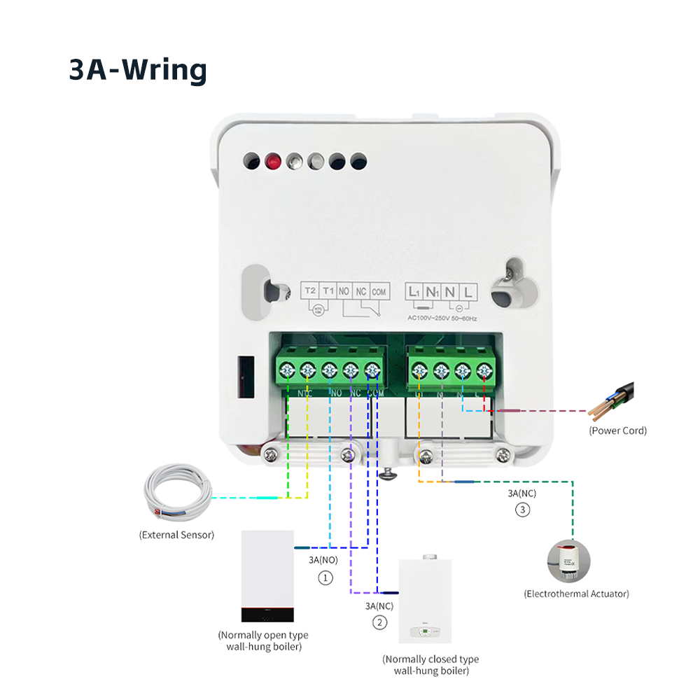 Smart WiFi Thermostat for Gas Boiler with Tuya Alexa Control Battery Powered