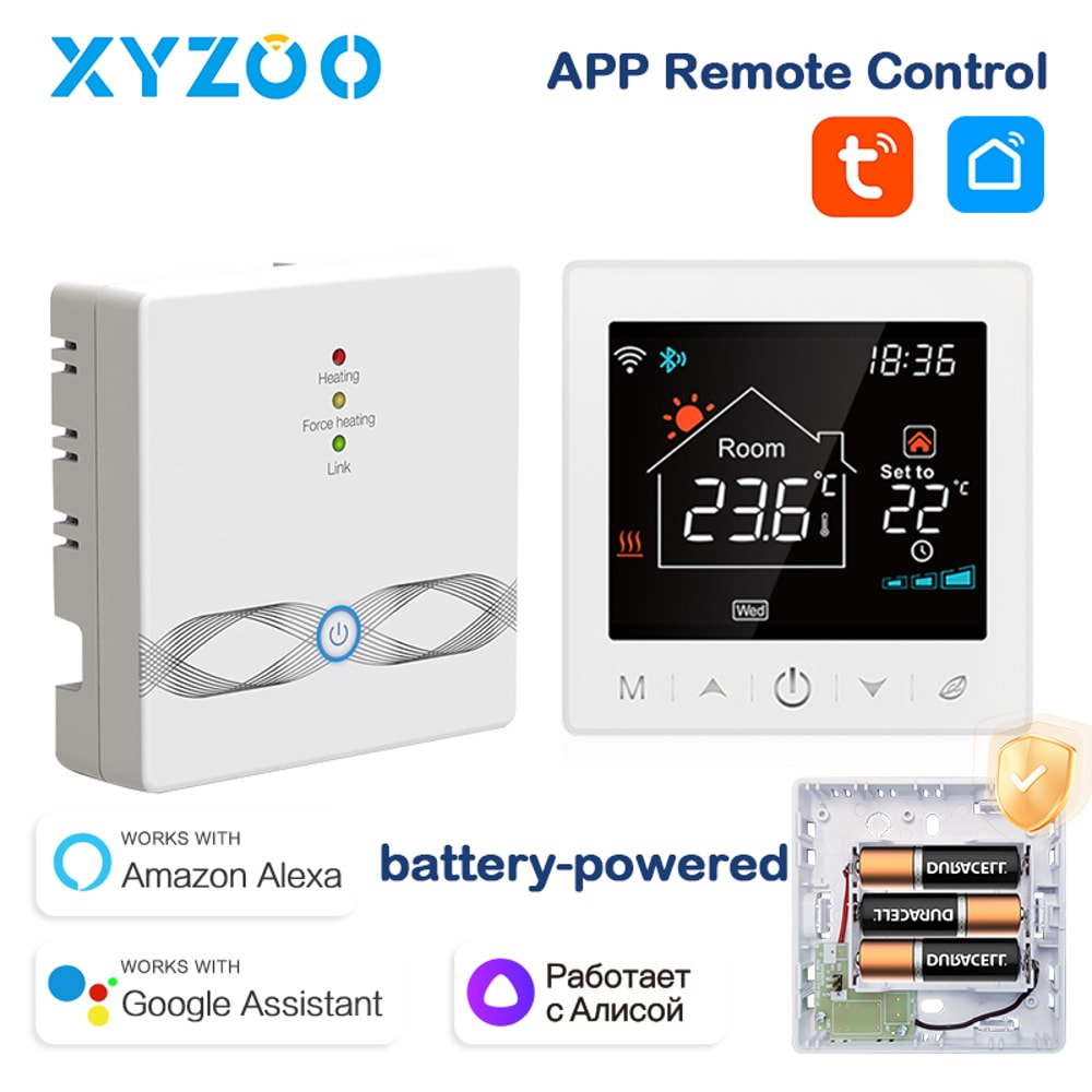 Smart WiFi Thermostat for Gas Boiler with Tuya App Alexa Google Home Programmable Control