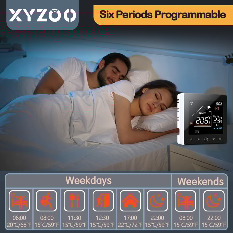 Smart WiFi Thermostat for Gas Boiler with Tuya App Alexa Google Home Programmable Control