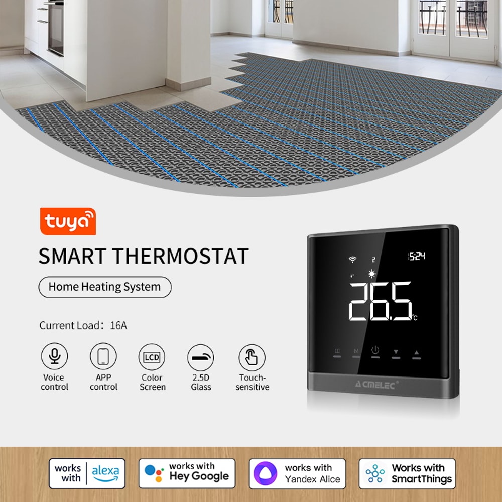 Smart WiFi Floor Heating Thermostat with Sensor Tuya Programmable Temperature Controller