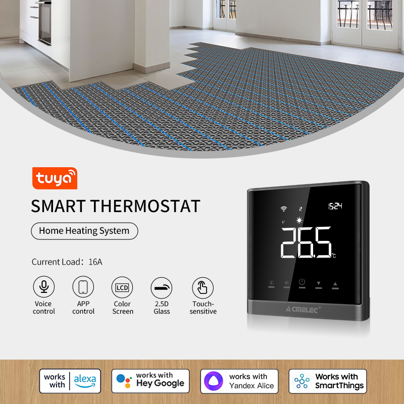 Smart WiFi Floor Heating Thermostat with Sensor Tuya Programmable Temperature Controller