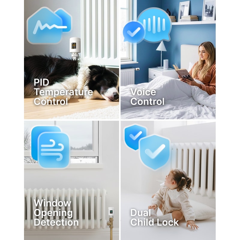Smart Radiator Valve WiFi Thermostat With App Control Voice Integration 3