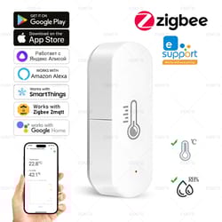 zigbee smart temperature humidity sensor for home automation with alexa google support