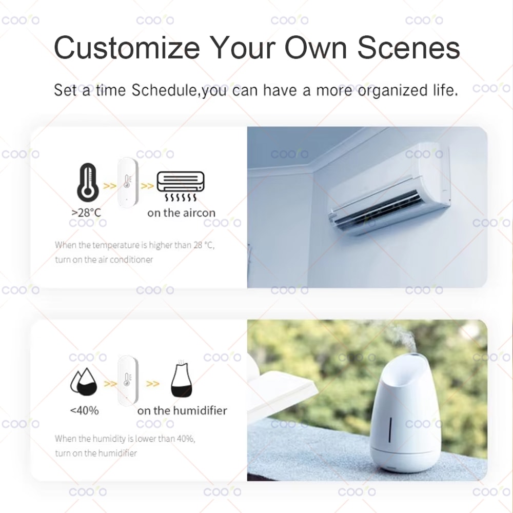 ZigBee Smart Temperature Humidity Sensor for Home Automation with Alexa Google Support