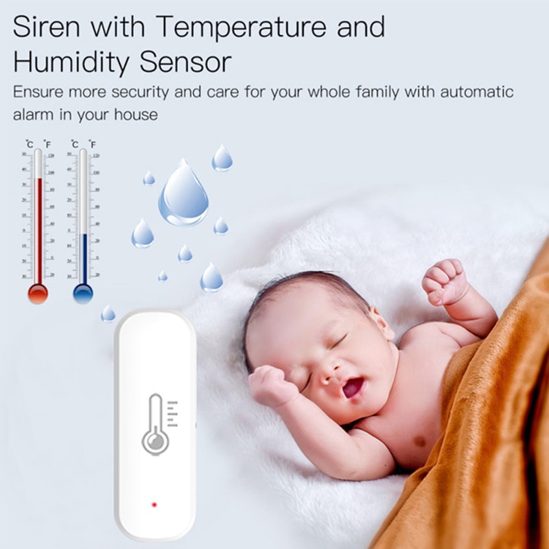 ZigBee Smart Temperature Humidity Sensor for Home Automation with Alexa Google Support