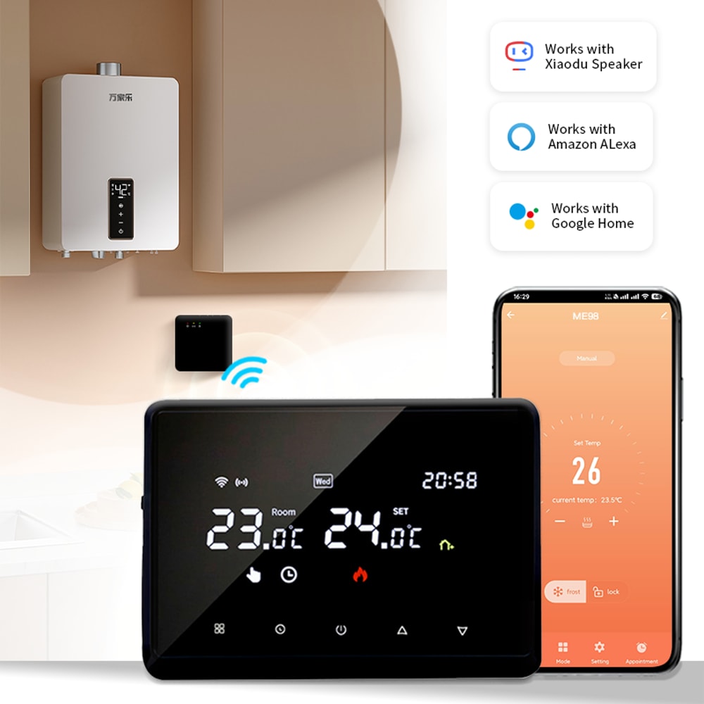 Smart WiFi Thermostat For Gas Boiler With Alexa Tuya Wireless Temperature Controller 0
