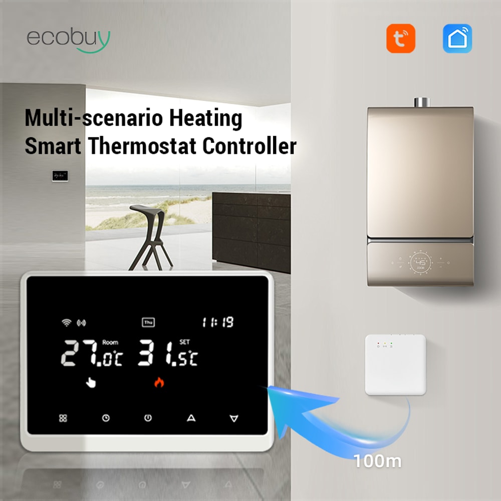 Smart WiFi Thermostat For Gas Boiler With Alexa Tuya Wireless Temperature Controller 2