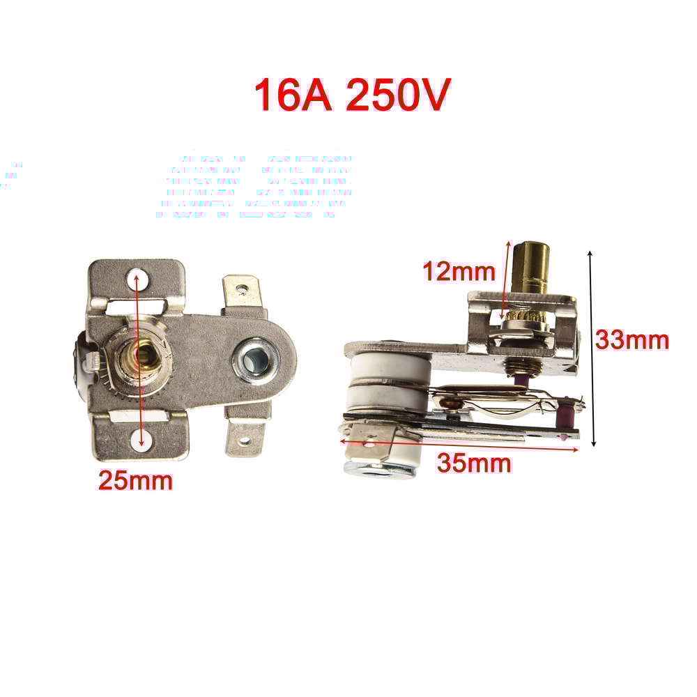 Adjustable Bimetal Thermostat Switch for Heaters, Ovens & Appliances