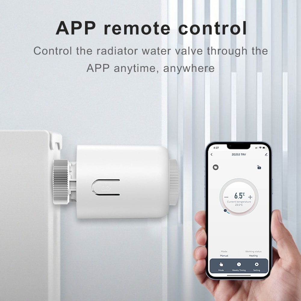 Smart Radiator Thermostat ZigBee TRV Valve With Alexa Google Home Control 2