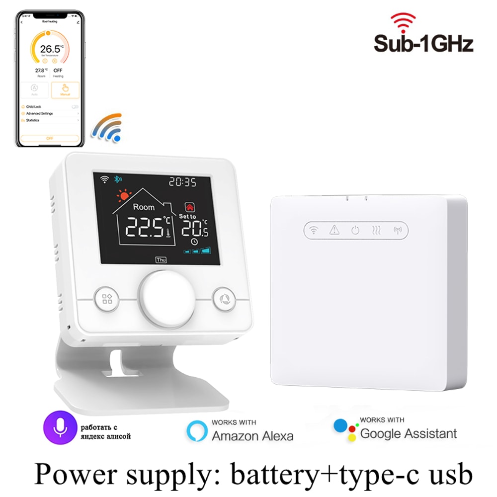 Smart WiFi Thermostat with Receiver for Boiler Programmable Heating Control