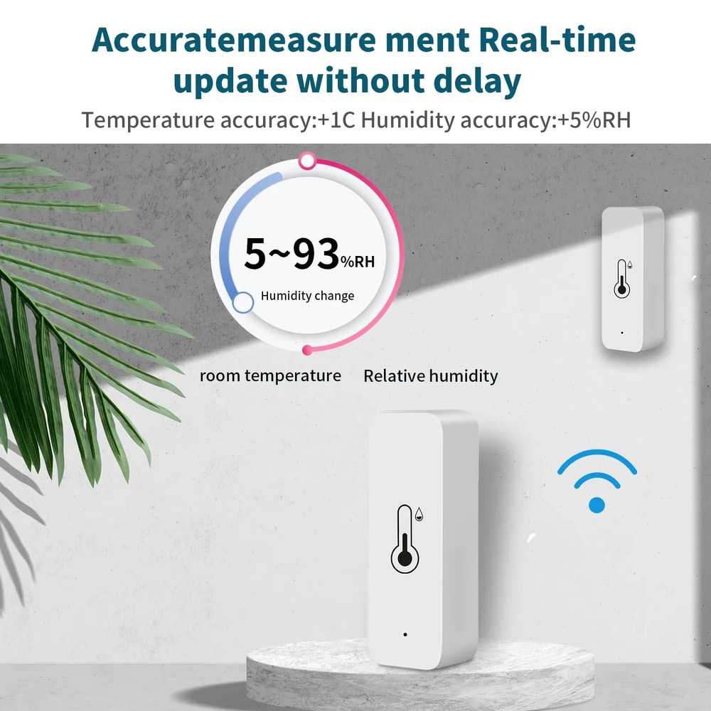Smart Zigbee Temperature Humidity Sensor with App Alerts for Home Monitoring