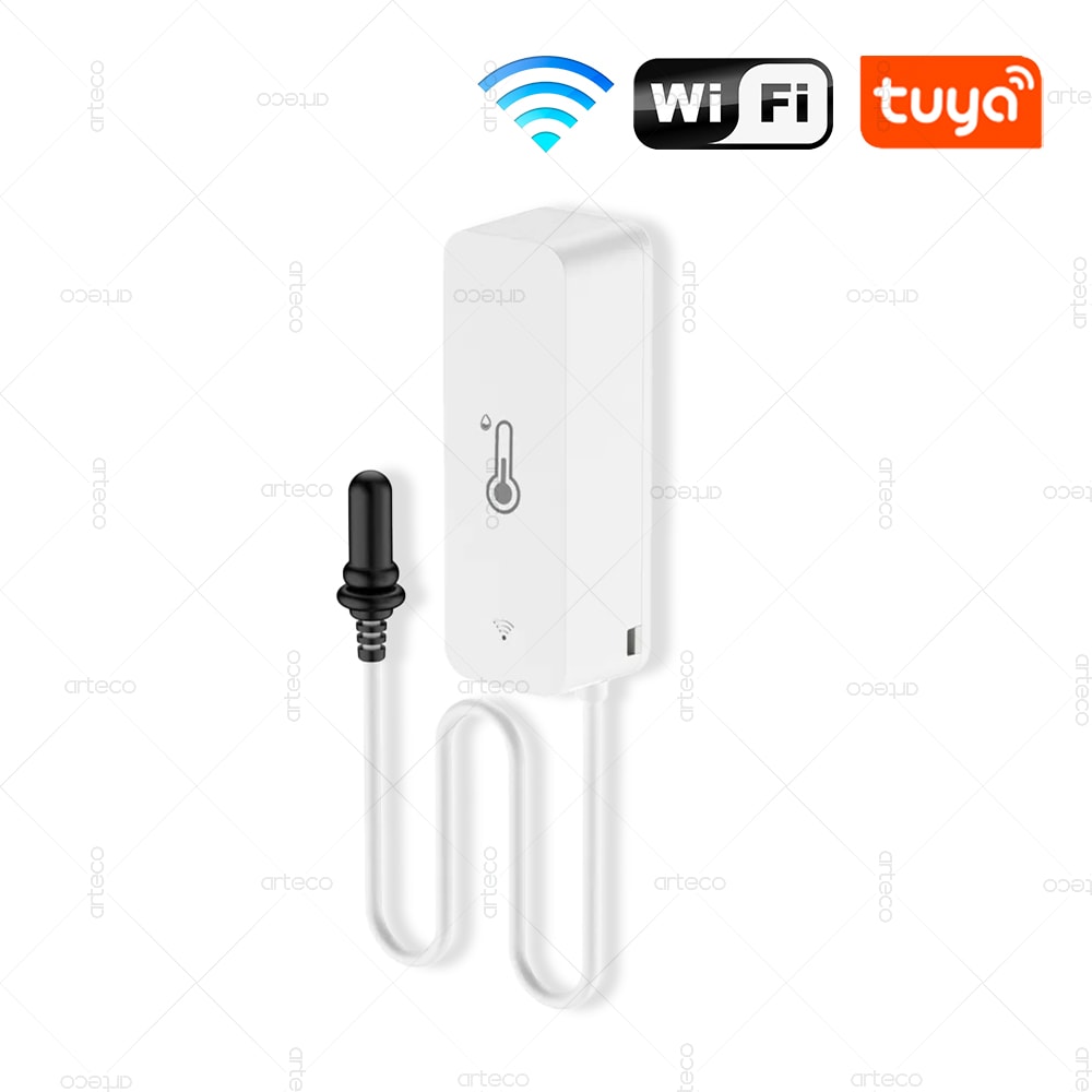 Smart WiFi Temperature Humidity Sensor with External Probe for Refrigerator, Aquarium & Home Monitoring