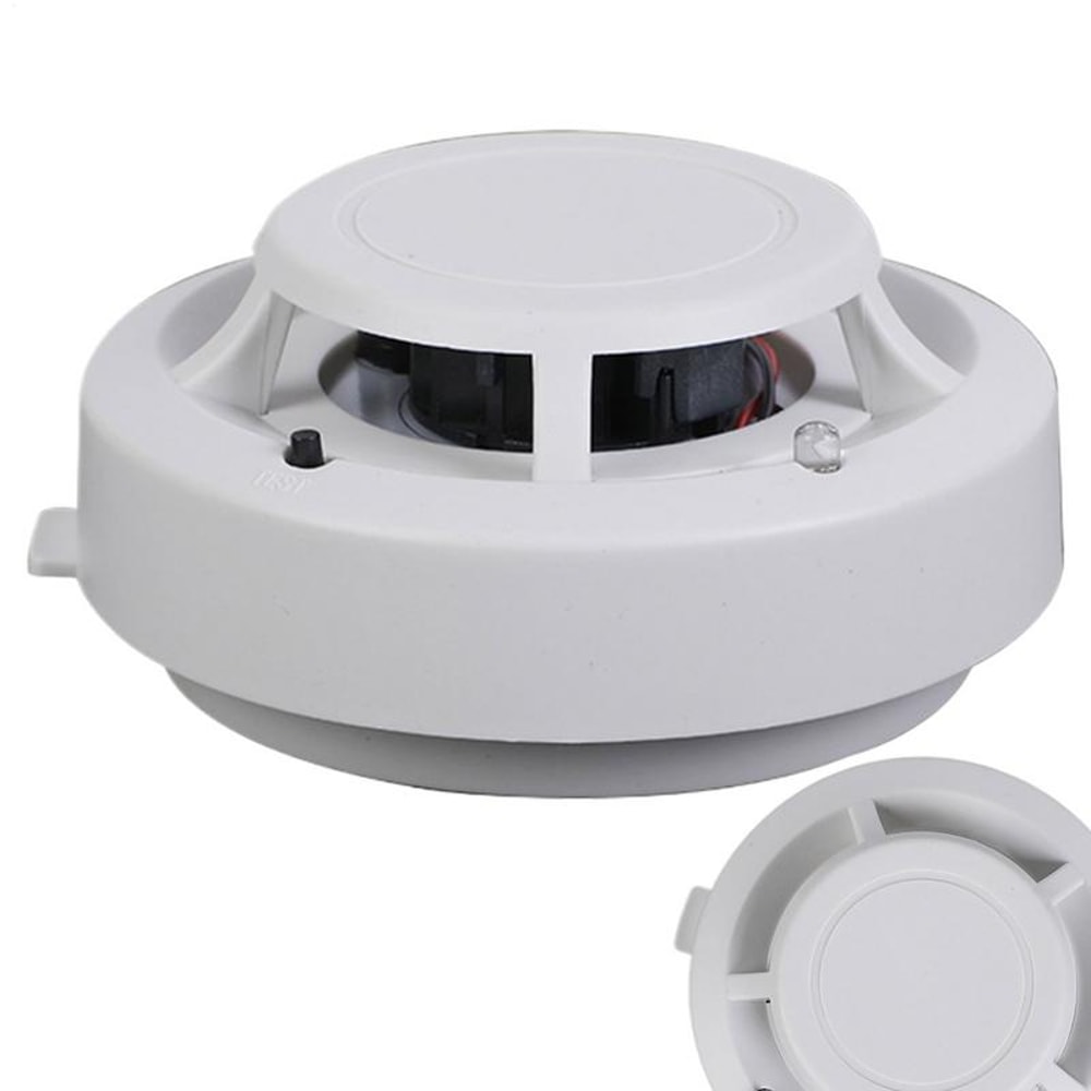 Wireless Smoke Detector Interconnected Photoelectric Fire Alarm Battery Operated