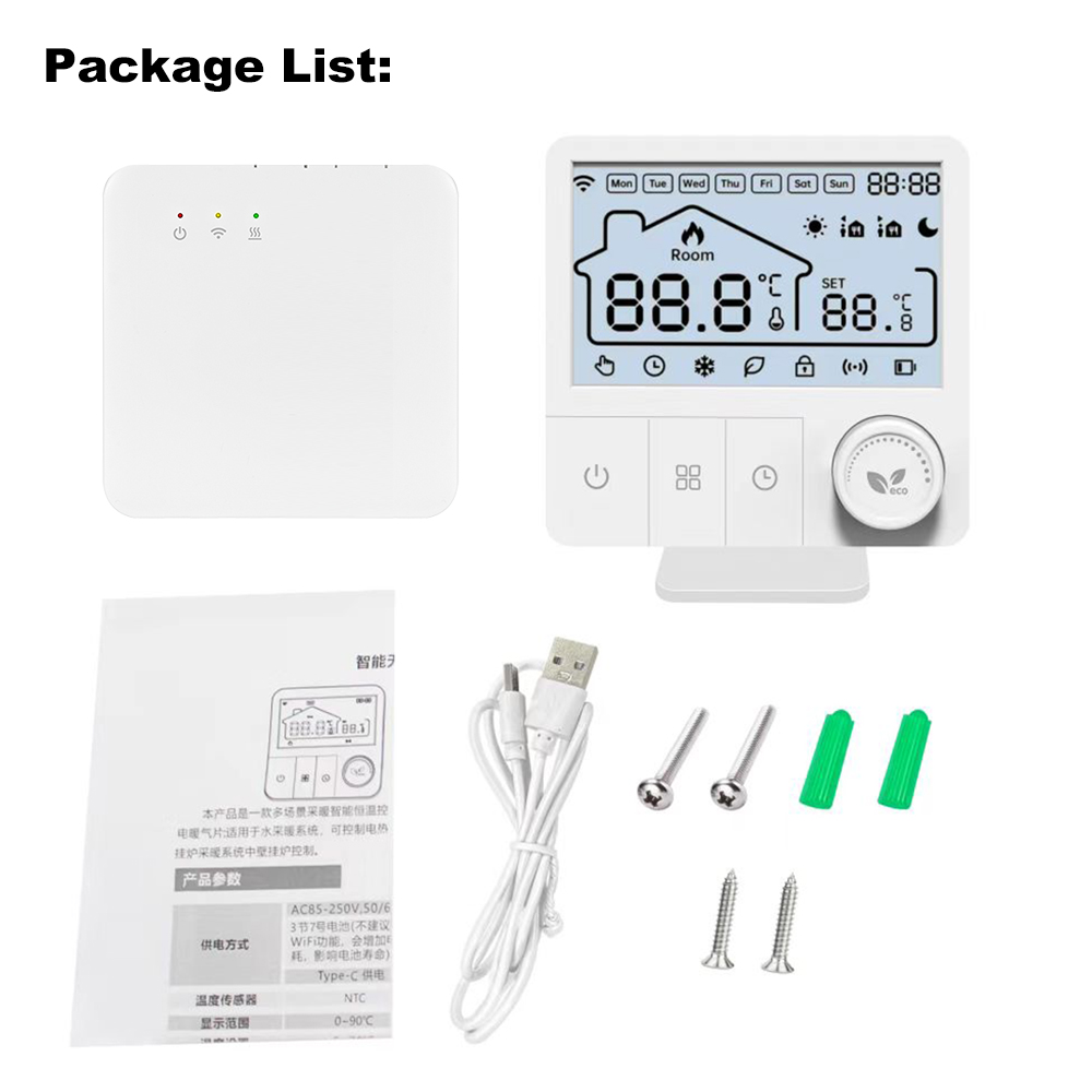 Smart WiFi Thermostat for Floor Heating & Gas Boilers with Alexa and Tuya Control