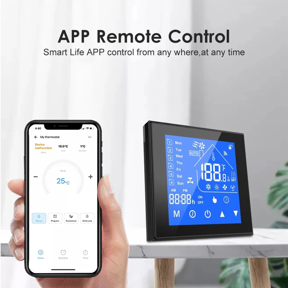 Smart WiFi Thermostat for Floor Heating & Boiler Control with Alexa Google Home Compatibility