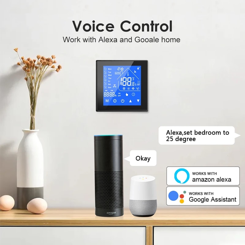 Smart WiFi Thermostat for Floor Heating & Boiler Control with Alexa Google Home Compatibility