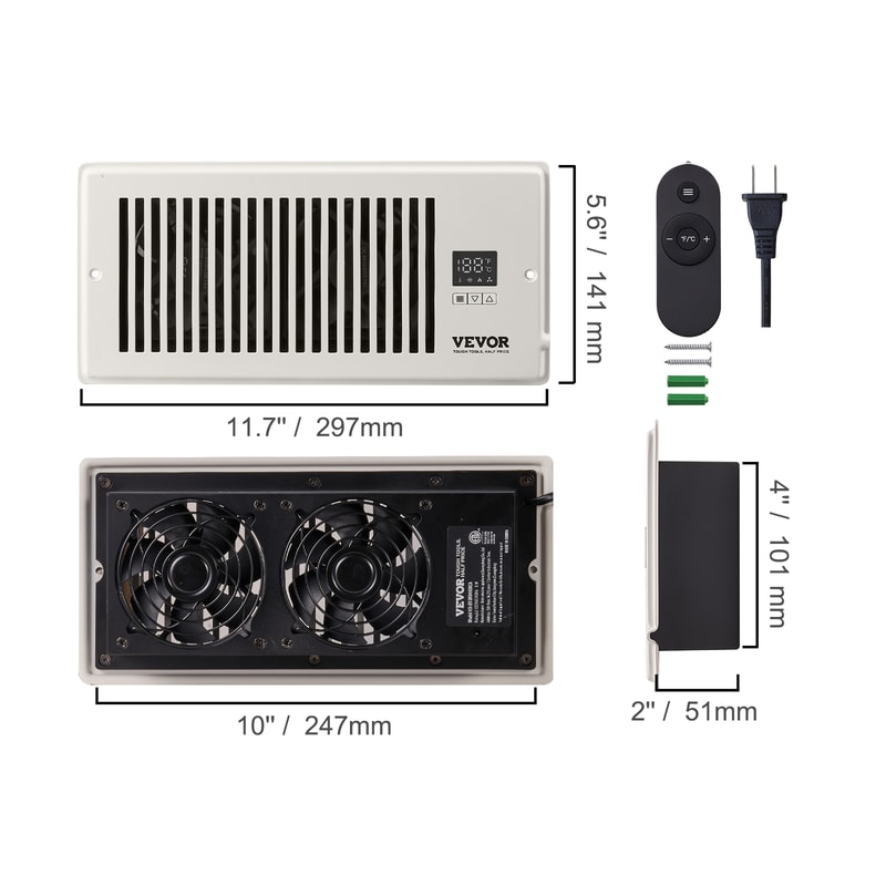 Inline Duct Booster Fan with LCD Controller Speed Quiet Ventilation Fan