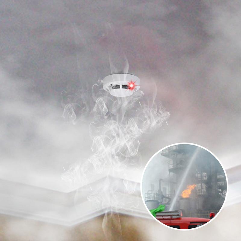 Photoelectric Smoke Alarm Detector Battery Operated Home Fire Safety Alarm with Test Button