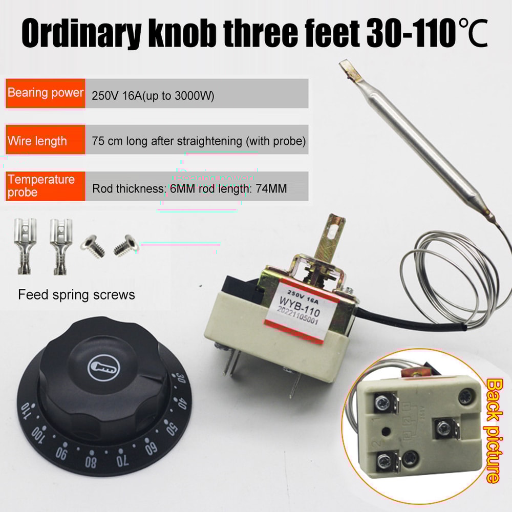 High Temp Adjustable Thermostat Switch For Water Heaters Appliances 3