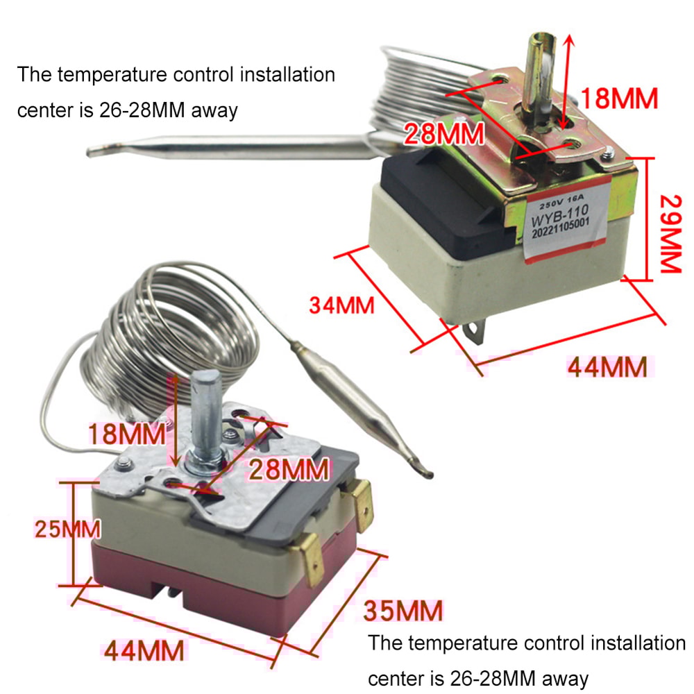High Temp Adjustable Thermostat Switch For Water Heaters Appliances 4