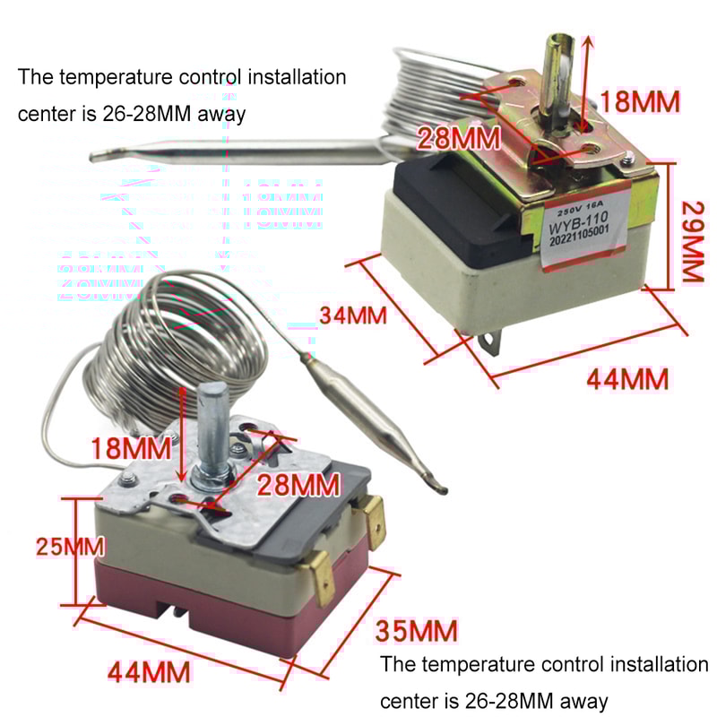 High Temp Adjustable Thermostat Switch For Water Heaters Appliances 4
