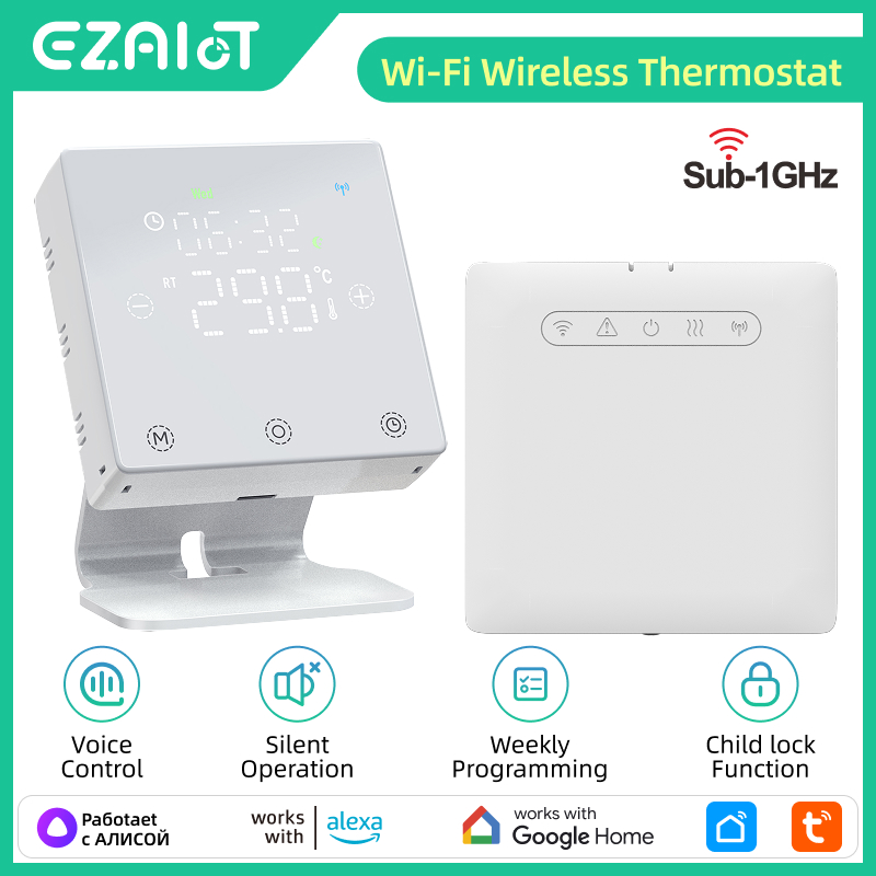 High Precision Smart WiFi Thermostat for Boiler Heating with Alexa Google Control