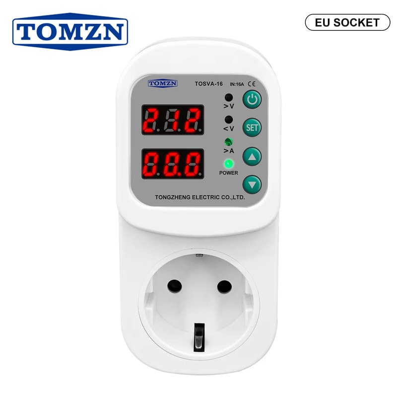 Smart Voltage Protector Socket With Adjustable Current Overvoltage Protection Plug 0