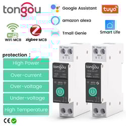 tuya smart circuit breaker wifi remote control energy monitoring switch
