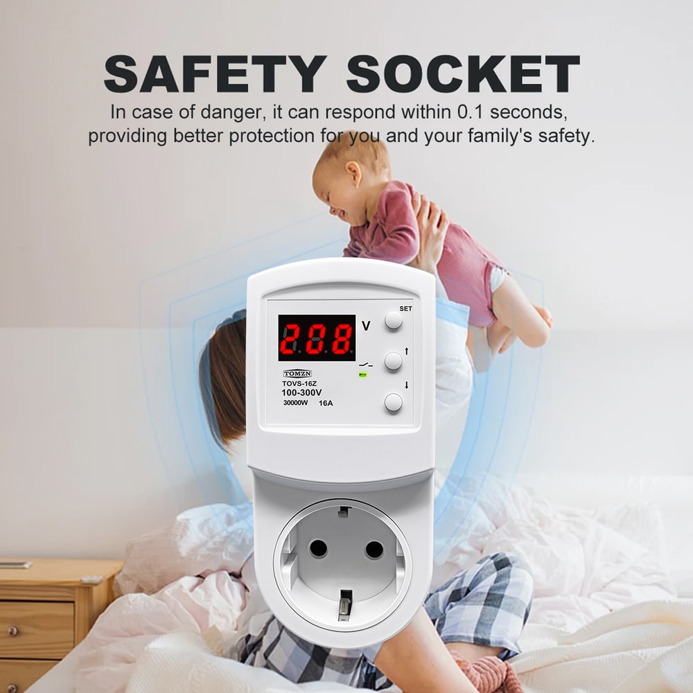 Smart Automatic Voltage Protector Socket With Overvoltage And Undervoltage Protection 1