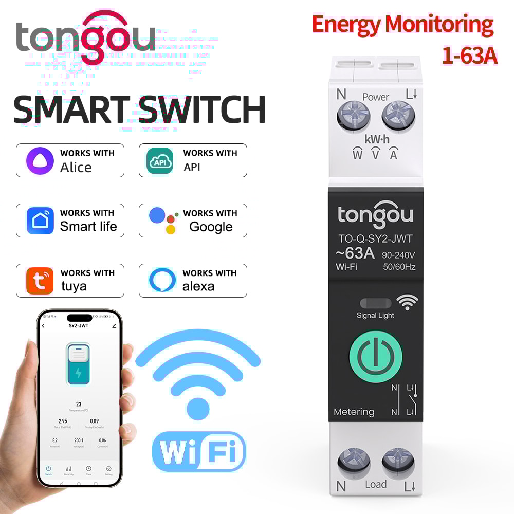 WiFi Smart Circuit Breaker with Energy Monitoring and Remote Power Control
