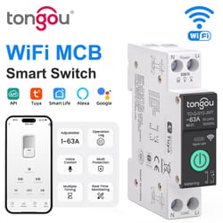 tuya wifi smart circuit breaker with power monitoring and remote control