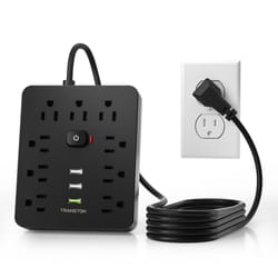transton surge protector power strip with usb, outlet extension cord for home office charging