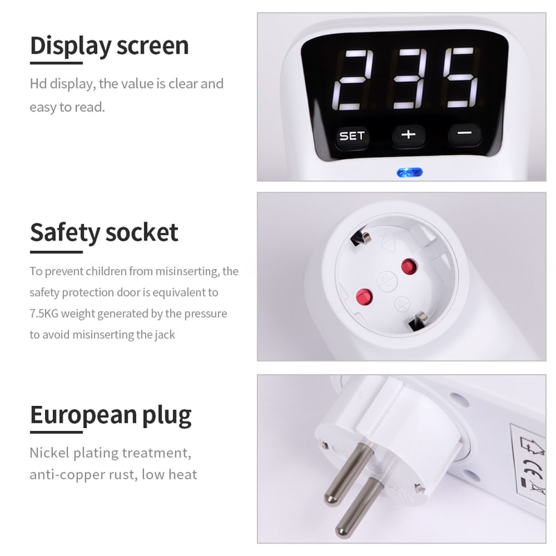 Adjustable Voltage Protector Socket Surge Protector Plug with Auto Cut Off