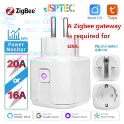 zigbee smart plug power monitoring socket with alexa google voice control