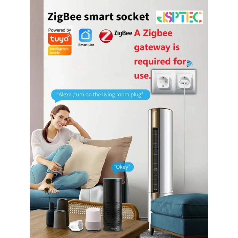Zigbee Smart Plug Power Monitoring Socket With Alexa Google Voice Control 1